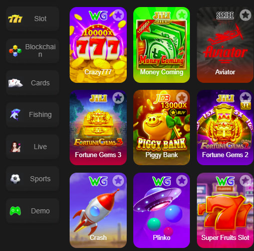 Main screen of lucky101 game page for PK players - 4
